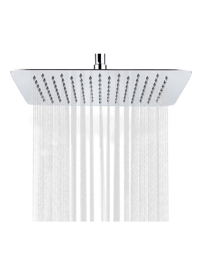 8 Inch Stainless Steel Square Rain Showerhead Ultrathin High Pressure Silver 20.00 x 5.00 x 20.00cm - Image 1